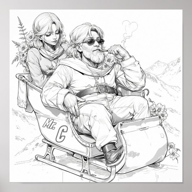 Coola Santa och Elf Poster (Framsidan)