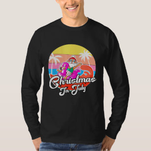 Coola Santa Riding Rosa Flamingo Jul i juli T Shirt