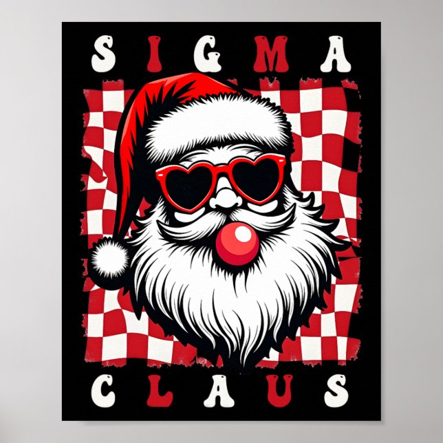 Coola Santa Rizz God Rizzmas Skämt Sigma Jul Poster (Framsidan)
