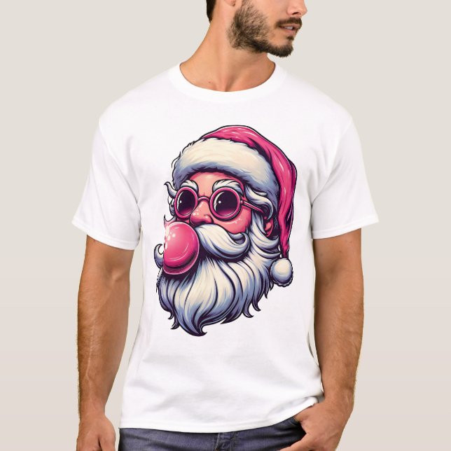 Coola Santa Rosa Bubbel Solglasögon Rolig Jul T Shirt (Framsida)