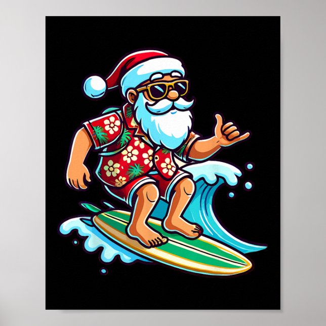 Coola Santa surfar jul i juli sommarstrand  Poster (Framsidan)
