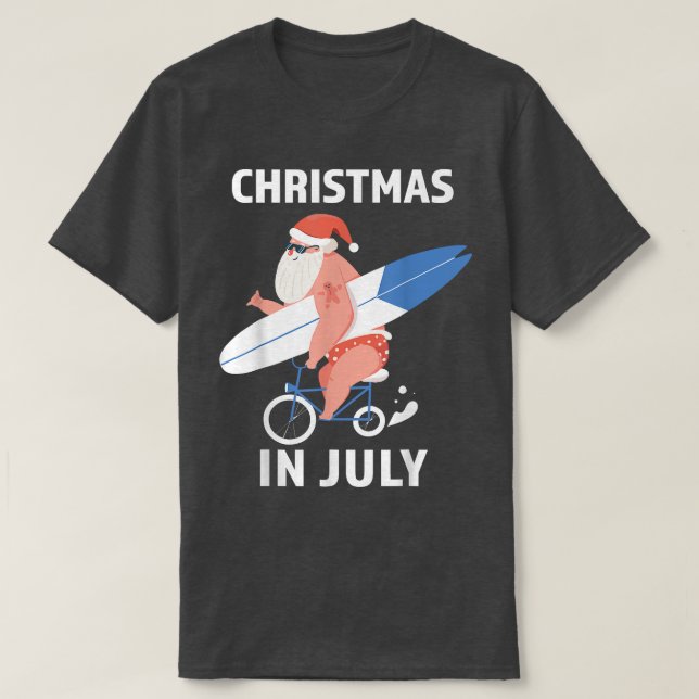 Coola Santa Surfboard-jul i juli T Shirt (Design framsida)