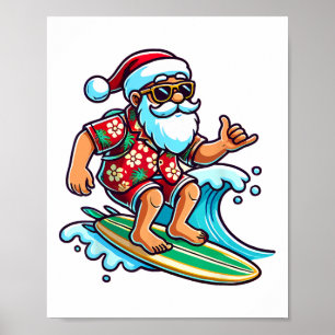 Coola Santa surfing jul i juli sommar strand Poster