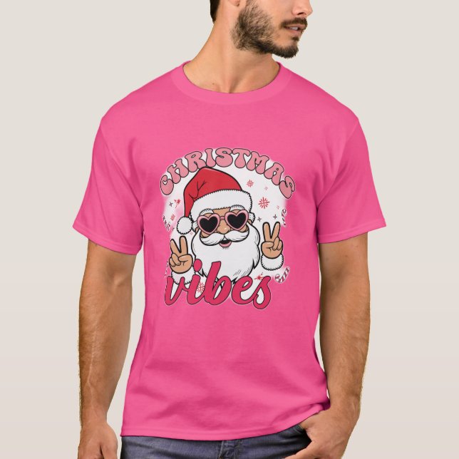 Coola Santa Vibes | Retro Helgdag T-Shirt (Framsida)