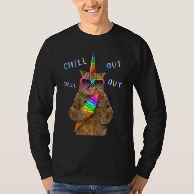 Coola Sarkastic Unicorn Rainbow Cat Graphics Desig T Shirt (Framsida)