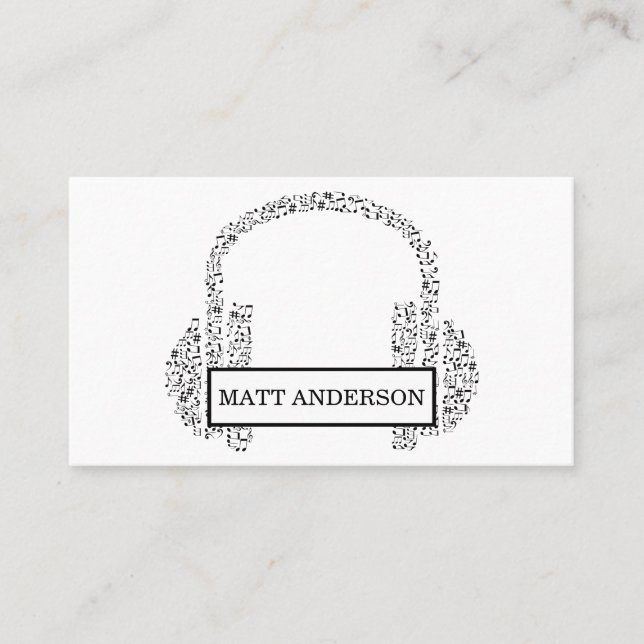 Coola sätta en klocka på svart musik för visitkort (Framsida)