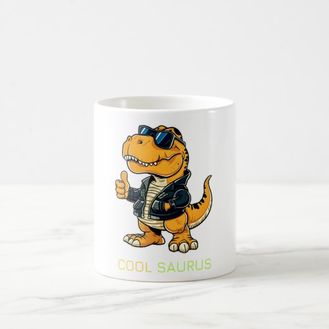 Coola Saurus Funny T rex Dinosaur on Kaffemugg (Center)