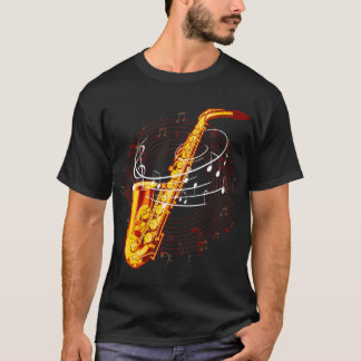 Coola Saxophone for Jazz Musik noter Musician Sax T Shirt