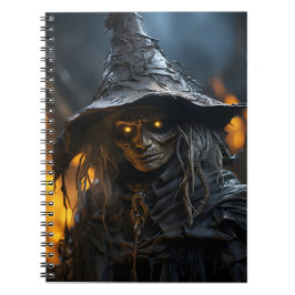 Coola Scary Halloween Witch Fantastisk Illustratio Anteckningsbok