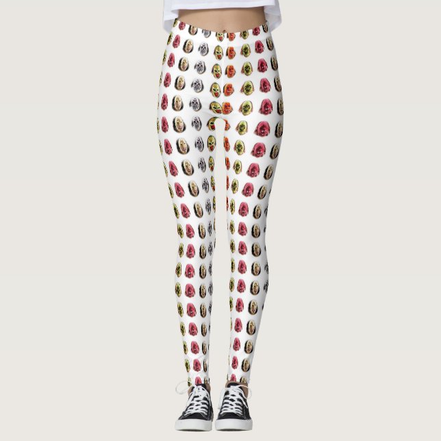 Coola Scary Mask Mönster Leggings (Framsida)