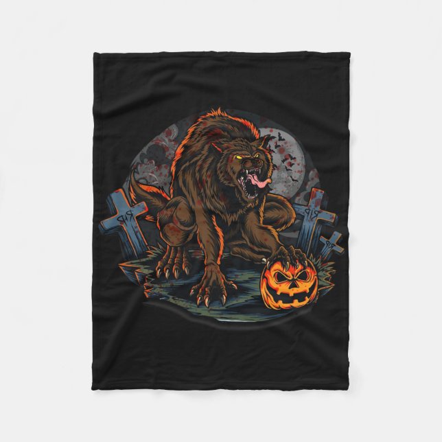 Coola Scary Weregger Halloween Themme Fleecefilt (Framsidan)