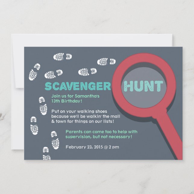 Coola Scavenger Hunt-inbjudan Inbjudningar (Framsida)