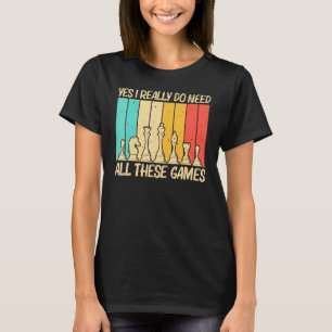 Coola Schack För Män Kvinnor Bit Schackspelare Trä T Shirt