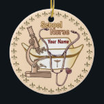 Coola School Nurse, ornament<br><div class="desc">Coola School Nurse ornament by ArtMuvz Illustration. Matchande t-shirts, Kläder, RRN Nurses-gåvor. Registrerad sjukskjorta, sjuksköterskor och sjukkläder. OM DU VILL ANGE PERSONALISERING lägger du till ditt namn eller text i stället. Anpassa den här prydnaden från School Nurse så att det blir unikt för dina sjuksköterskor eller sjuksköterskor med anpassningsbar i...</div>