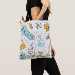 Coola science Geek biology art Tygkasse<br><div class="desc">Geek Girl coola science Temdesign med biologitema med mikroskop,  DNA och andra vetenskapliga symboler.</div>
