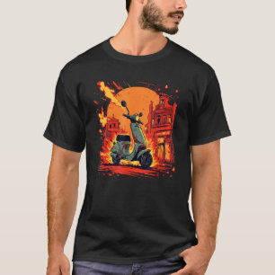 Coola Scooter Bike with Flames T Shirt