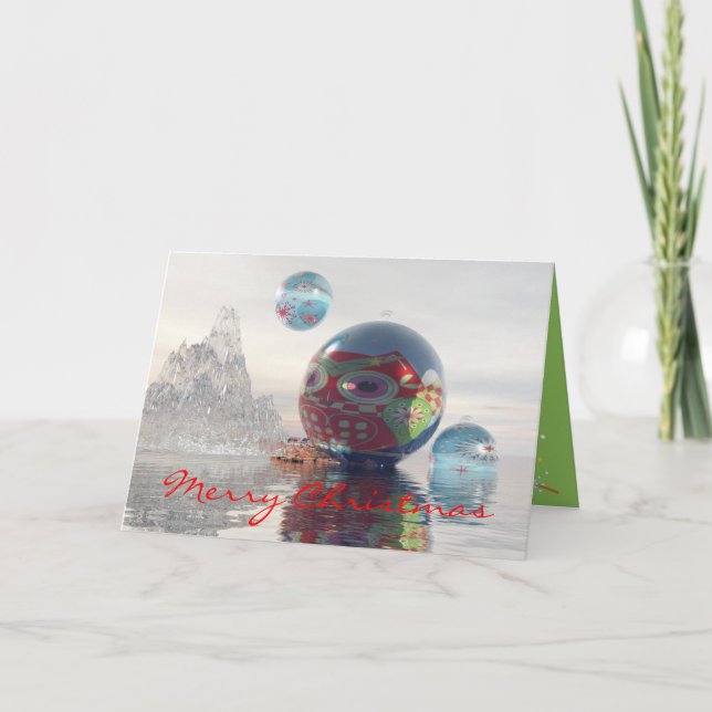Coola-SCSI-kort med flytande Baubles Helgkort (Framsida)
