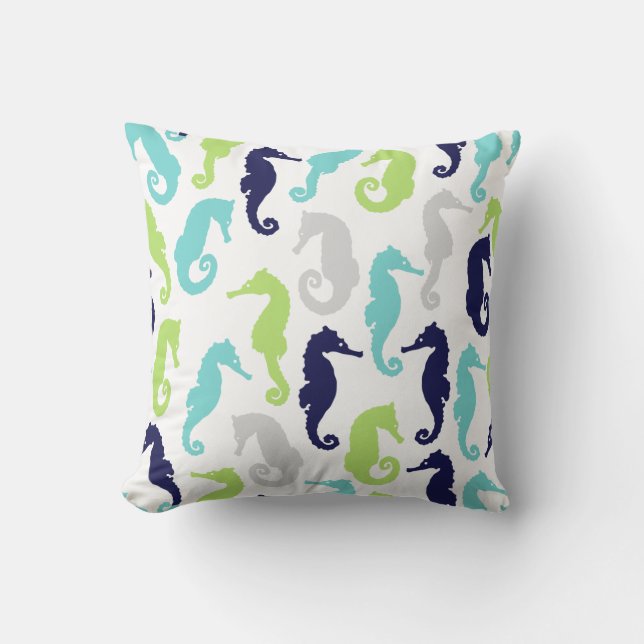 Coola Sea Horses Mönster Kudde (Framsida)