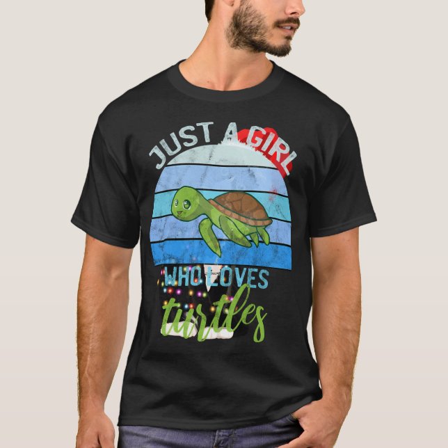 Coola Sea Turtle Älskare Gift bara en flicka som K T Shirt (Framsida)
