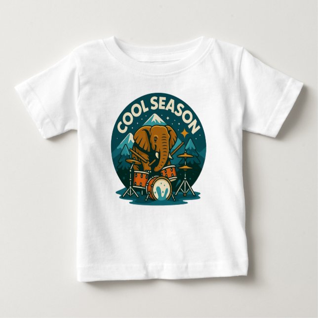 Coola SEASON Elephant Drummer Graphic Design Baby T Shirt (Framsida)