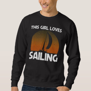 Coola segling för flickor Kids Sailboat Segling Se Lång Ärmad Tröja