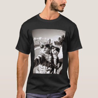 Coola Selfie Beach Solglasögon Katt Semester Somma T Shirt