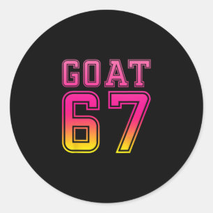 Coola Sex Sju 6 7 Glass Göt 67 Meme Rizz Kul Runt Klistermärke