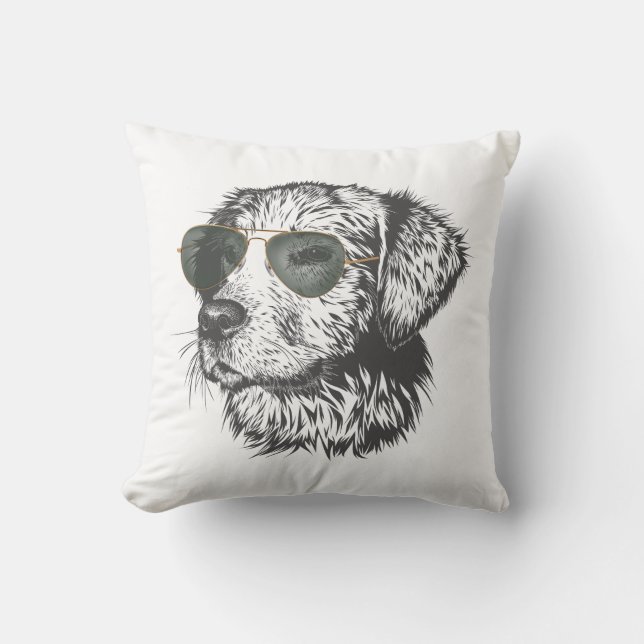 Coola Shades Hund T-Shirt Kudde (Framsida)