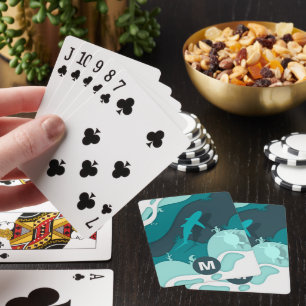Coola Shark Abstrakt Art Monogram Casinokort