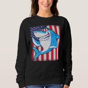 Coola Shark American US Flagga Fishing Fish Natatu T Shirt