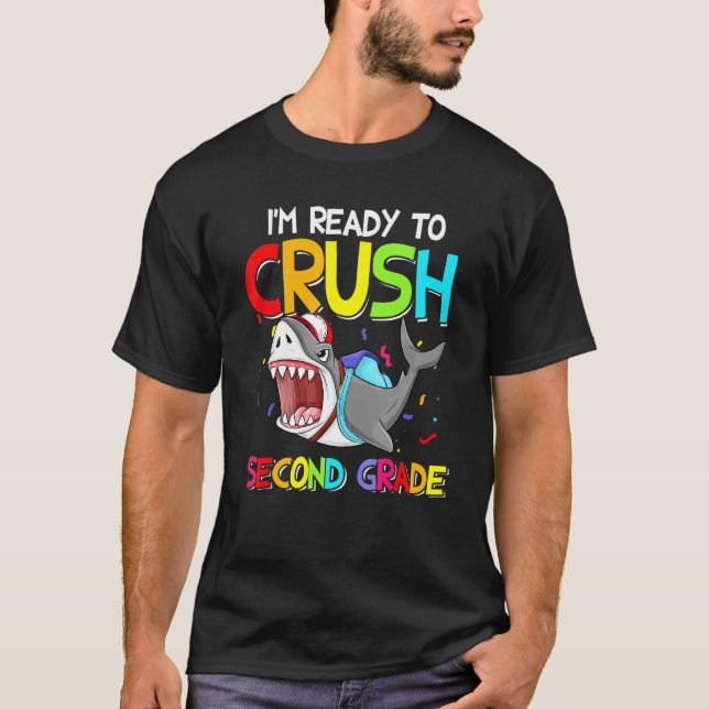 Coola Shark Im Redo Crush Second Klass Student T Shirt (Framsida)