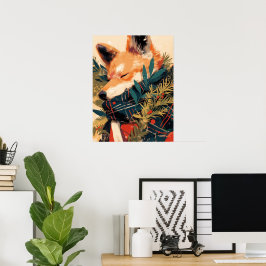Coola Shiba Inu i julvinter Poster