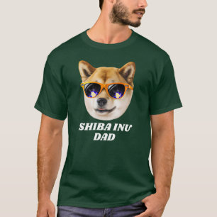 Coola Shiba Inu Pappa Wearing Glass Fars dag T Shirt