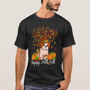 Coola Shih Tzu Autumn Pumpkins Lycklig Fall Y'all T Shirt