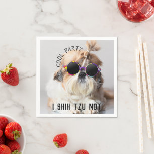 Coola Shih Tzu du roligt inte söta solglasögon par Pappersservett