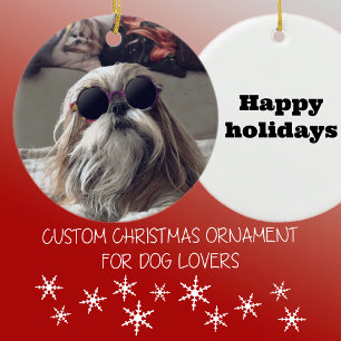 Coola Shih Tzu Long hair vintage Sunglasses Photo Julgransprydnad Keramik