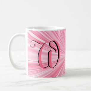 Coola Shock rosa Färg Burst Monogram Initial Anpas Kaffemugg