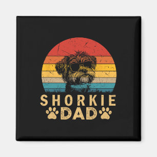 Coola Shorkie Pappa Hundälskares Paw Skriv ut Fars Magnet