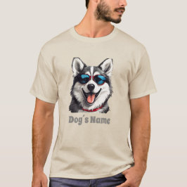 Coola Siberian husky med solglasögon T Shirt