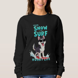 Coola Siberian husky Surfing Hund T Shirt