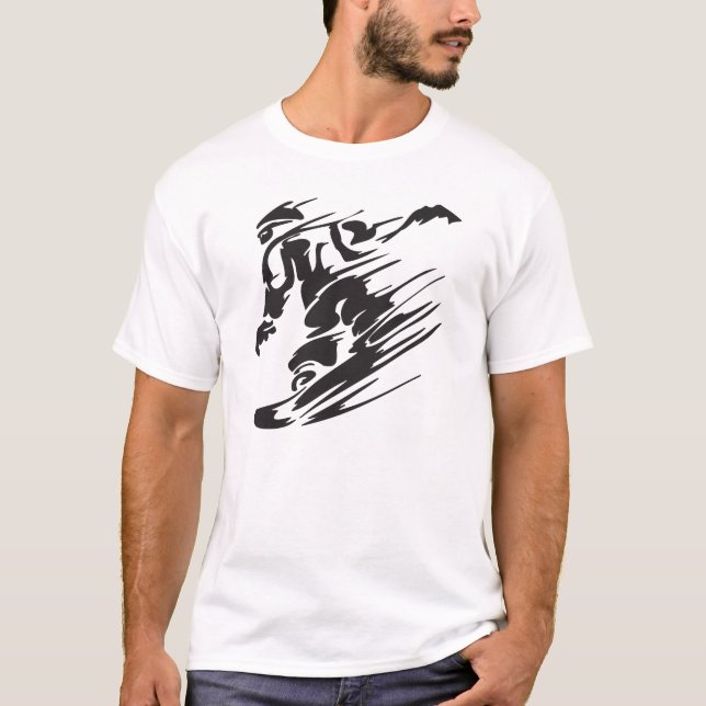 Coola Silhouette Snowboard Mountain T-Shirt (Framsida)