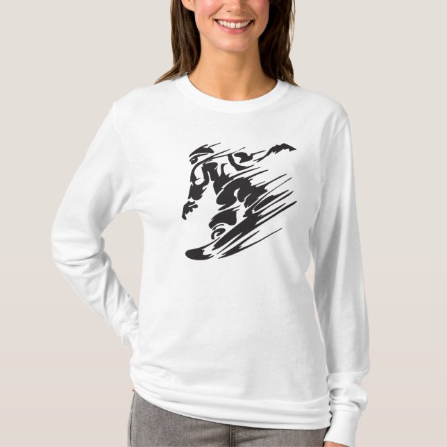 Coola Silhouette Snowboard Mountain T-Shirt (Framsida)