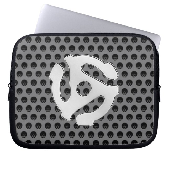 COOLA Silver Chrome som 45 DJ-utskrift med mellanr Laptop Sleeve (Framsidan)