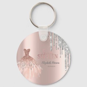 Coola Silver Glitter-drivrutiner,Dress Ro Guld Nyckelring