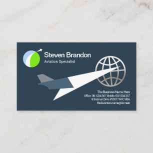 Coola Silver Globe Logistics Jet Flygplan Aviation Visitkort