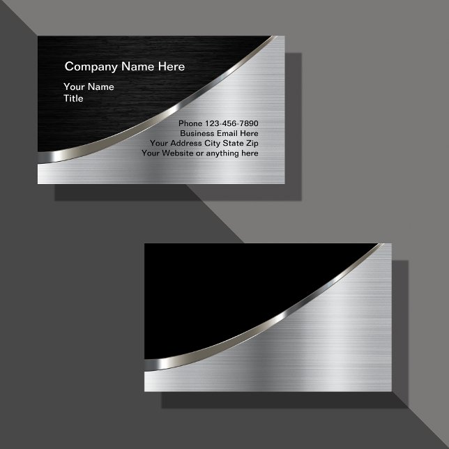 Coola Silver Metallisk look Construction Business  Visitkort (Skapare uppladdad)