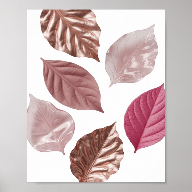 Coola Silvera RÖDA BLAD PÅ SVART BAKGRUND Poster (Framsidan)