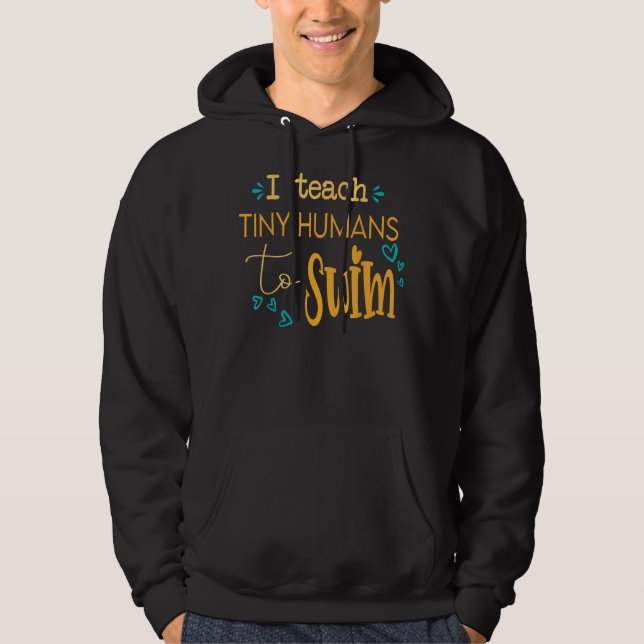 coola simma tränar jag ut små människor till simma hoodie (Framsida)