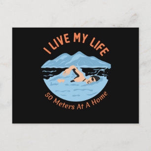 Coola simmare design - jag lever mitt liv vykort