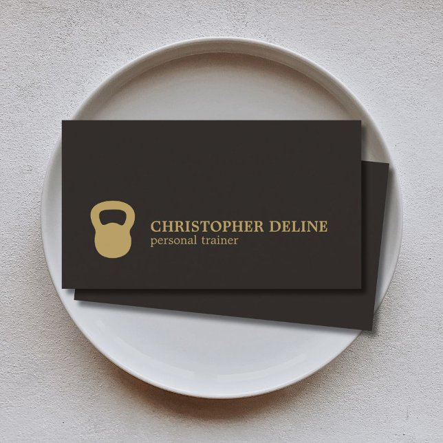 Coola Simple Black Guld Kettlebell Personal Traine Visitkort (Skapare uppladdad)